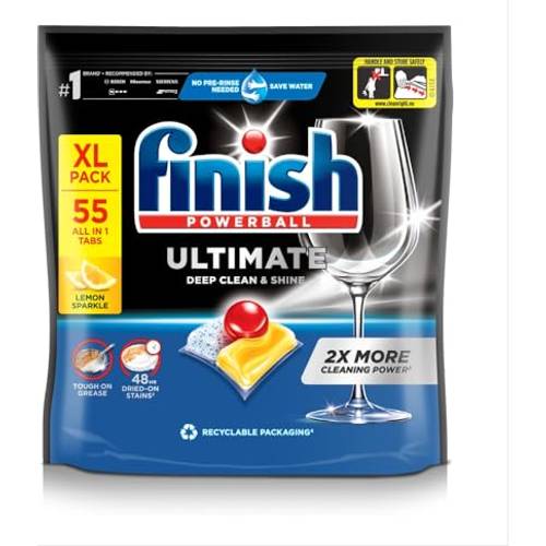 Finish Ultimate All-in-One Lemon Dishwasher Tablets 55 Pack