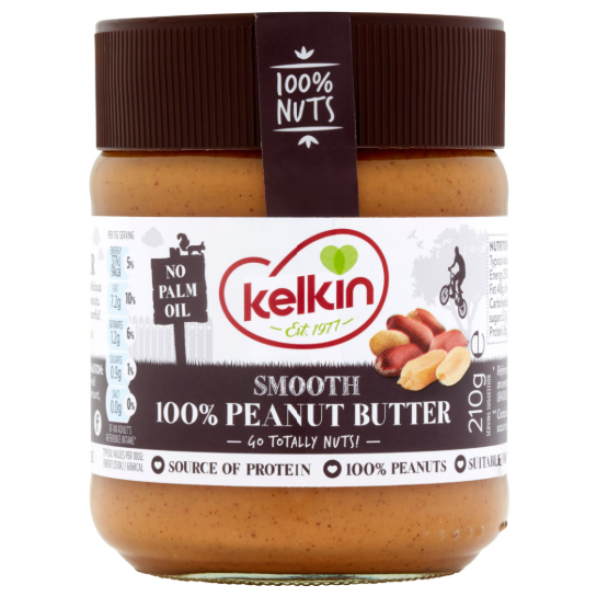 Kelkin Smooth 100% Peanut Butter 210g